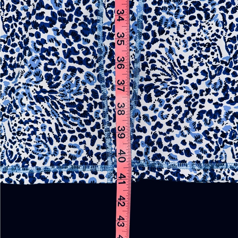 Lilly Pulitzer Abstract Blue and White Leopard Wide-Leg Pants/ Leggings szL - Picture 5 of 12